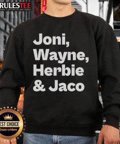Premium Joni Wayne Herbie and Jaco sweatshirt featuring vibrant graphics and a stylish design, perfect for music lovers.