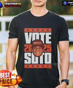 Alt Text: Premium Juan Soto 2025 Vote T-Shirt featuring bold graphics and comfortable fabric for baseball fans.