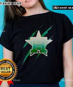 Premium Jurassic World Rebirth Houston Astros logo ladies tee featuring vibrant design and comfortable fit.