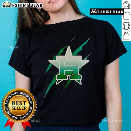 Premium Jurassic World Rebirth Houston Astros logo ladies tee featuring vibrant design and comfortable fit.