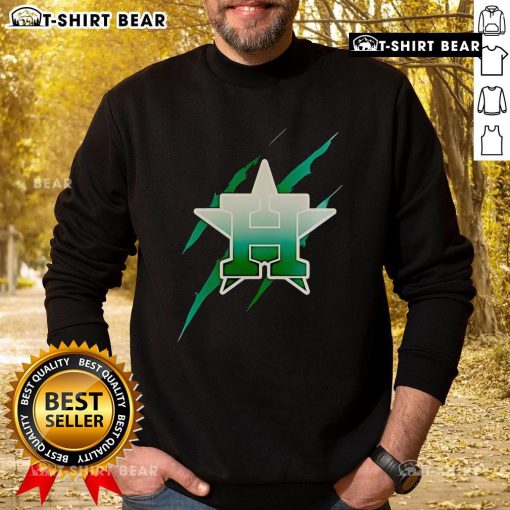 Alt Text: Premium Jurassic World Rebirth Houston Astros logo sweatshirt featuring a stylish design and vibrant colors.