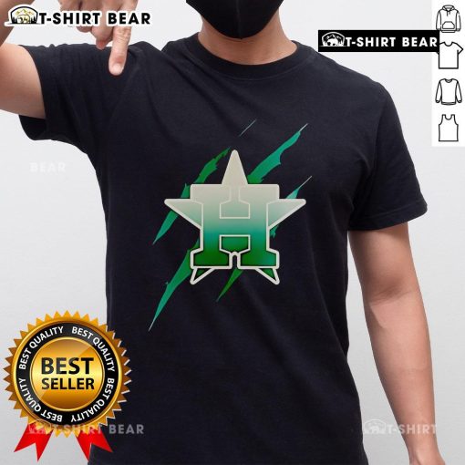 Alt Text: Premium Jurassic World Rebirth Houston Astros logo T-shirt featuring vibrant graphics and comfortable fit for fans.