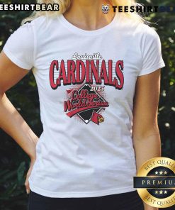 Premium Louisville Baseball 2025 College World Series ladies tee featuring stylish design and vibrant team colors.