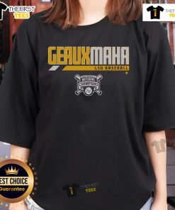 Premium LSU Baseball 2025 National Champions Geauxmaha Ladies Tee showcasing team spirit and style for fans.