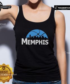 Premium Memphis Grizzlies cityscape skyline tank top for 2025, featuring vibrant graphics and stylish design.