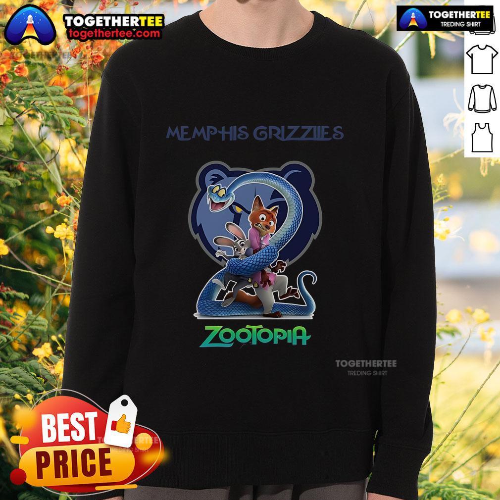 Premium Memphis Grizzlies Zootopia 2 Sweatshirt Alt Text: Premium Memphis Grizzlies Zootopia 2 Sweatshirt featuring vibrant graphics and a cozy design for fans.