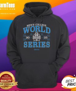Premium Men's College World Series 2025 NCAA Baseball Hoodie in navy, featuring team logo and comfortable fit.