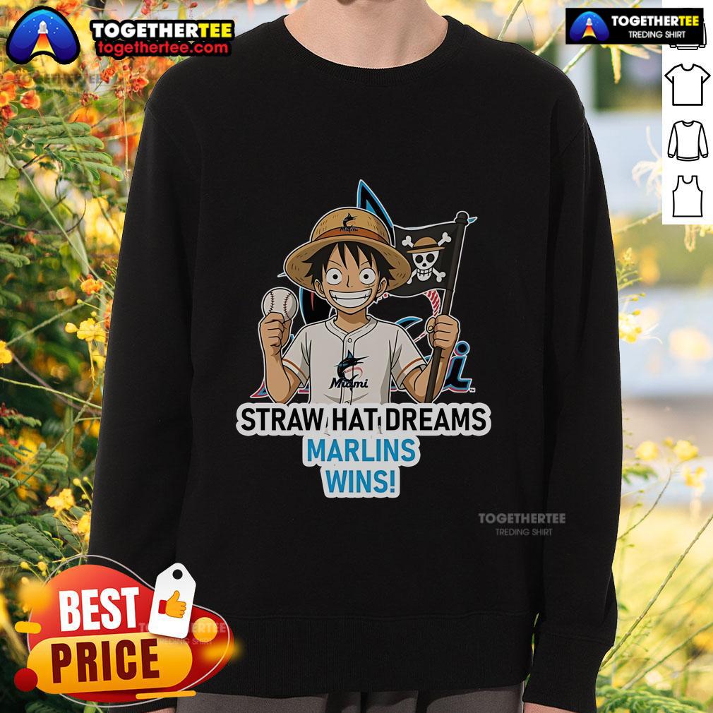 Premium Miami Marlins Monkey D. Luffy Straw Hat Dreams Wins Sweatshirt Premium Miami Marlins Monkey D. Luffy Straw Hat Dreams Wins Sweatshirt featuring vibrant graphics and cozy design.