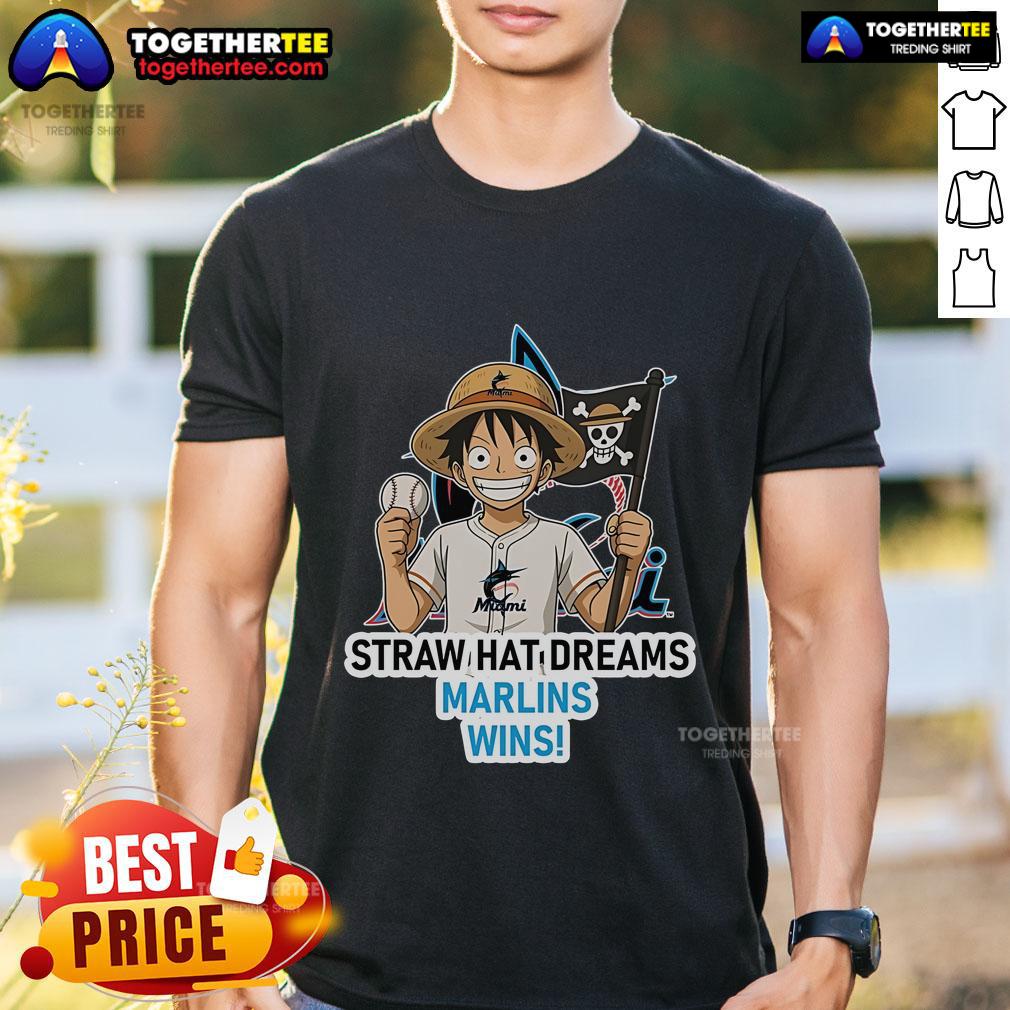 Premium Miami Marlins Monkey D. Luffy Straw Hat Dreams Wins T Shirt Premium Miami Marlins Monkey D. Luffy Straw Hat Dreams T-Shirt featuring vibrant graphics and a comfortable fit.
