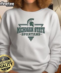 Alt Text: Premium Michigan State Spartans Football sweatshirt featuring a triangle helmet design, perfect for fans.