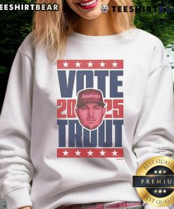 Premium Mike Trout 2025 Vote Sweatshirt featuring stylish design and vibrant colors, perfect for baseball fans.
