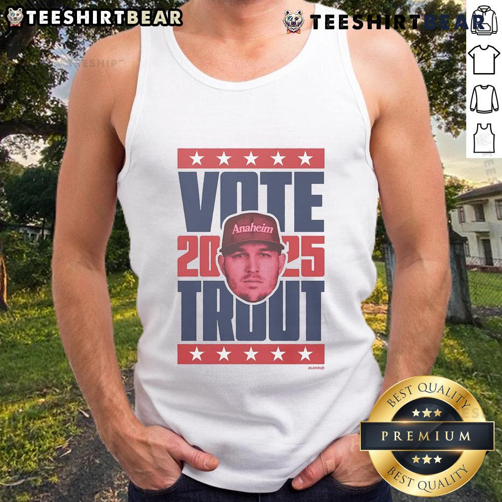 Premium Mike Trout 2025 Vote Tank Top Premium Mike Trout 2025 Vote Tank Top featuring vibrant design and comfortable fit for baseball fans and supporters.
