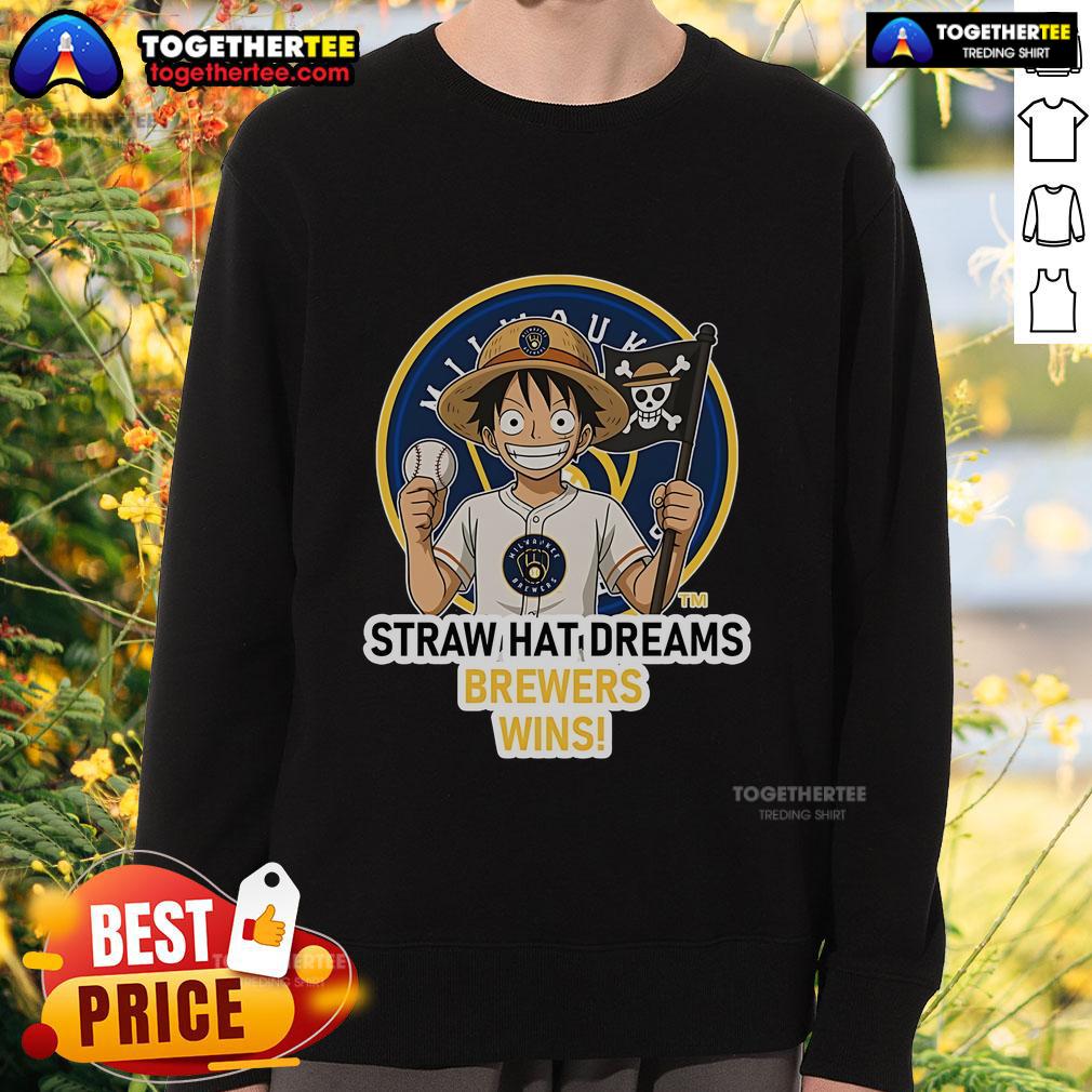 Premium Milwaukee Brewers Monkey D. Luffy Straw Hat Dreams Wins Sweatshirt Premium Milwaukee Brewers Monkey D. Luffy Straw Hat Dreams Wins Sweatshirt featuring vibrant graphics and cozy design.