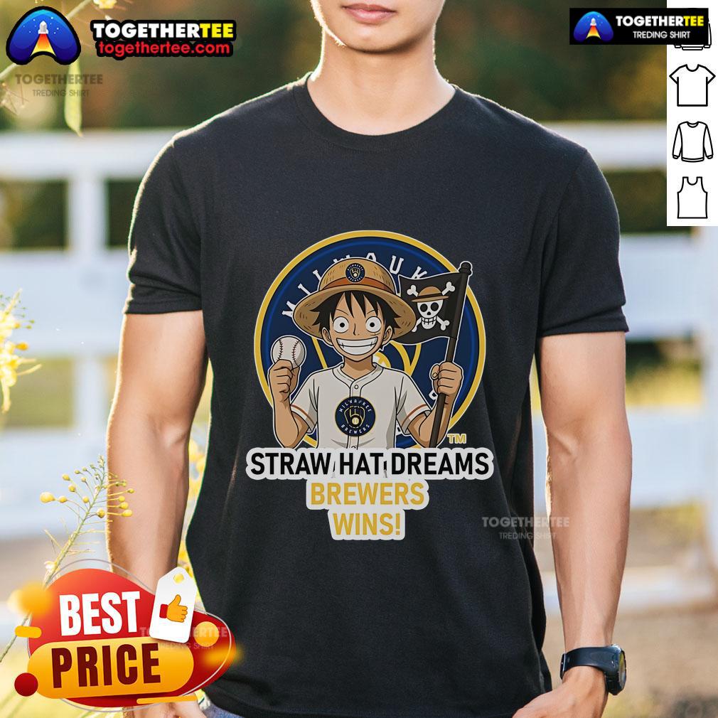 Premium Milwaukee Brewers Monkey D. Luffy Straw Hat Dreams Wins T Shirt Premium Milwaukee Brewers Monkey D. Luffy Straw Hat Dreams T-Shirt featuring vibrant graphics for fans and collectors.