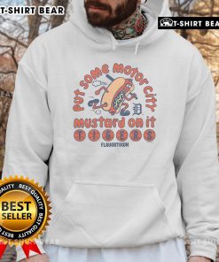 Premium MLB X Flavortown Detroit Tigers hoodie featuring 'Put Some Motor City Mustard On It' design, perfect for fans.