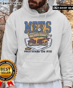 Premium MLB X Flavortown New York Mets Pastrami on Rye Hoodie featuring vibrant team colors and stylish design.
