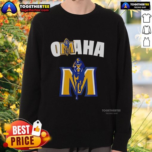 Premium Murray State Racers World Series 2025 Omaha sweatshirt in navy blue featuring team logo and comfortable design.