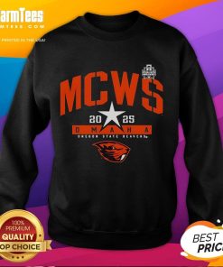 Premium Oregon State Beavers College World Series 2025 MCWS sweatshirt in black featuring team logo and sporty design.