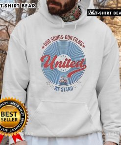 Premium hoodie featuring 'Our Songs Our Films United We Stand' design, perfect for fans, dated May 30th, 2025.