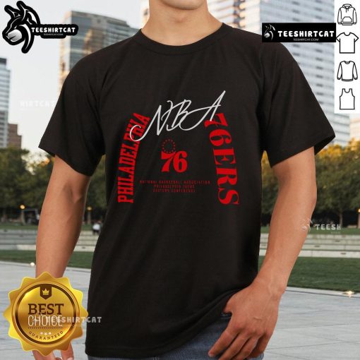 Premium Philadelphia 76ers Team Spirit T-Shirt featuring bold team logo and colors, perfect for any fan's wardrobe.