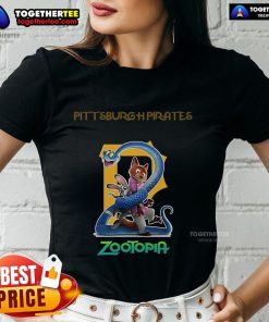 Premium Pittsburgh Pirates Zootopia 2 Ladies Tee featuring vibrant graphics and a stylish fit for fans.