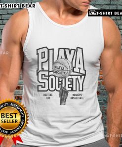 Alt Text: Premium Play A Society women's basketball tank top, featuring a stylish design for fans supporting women's sports.