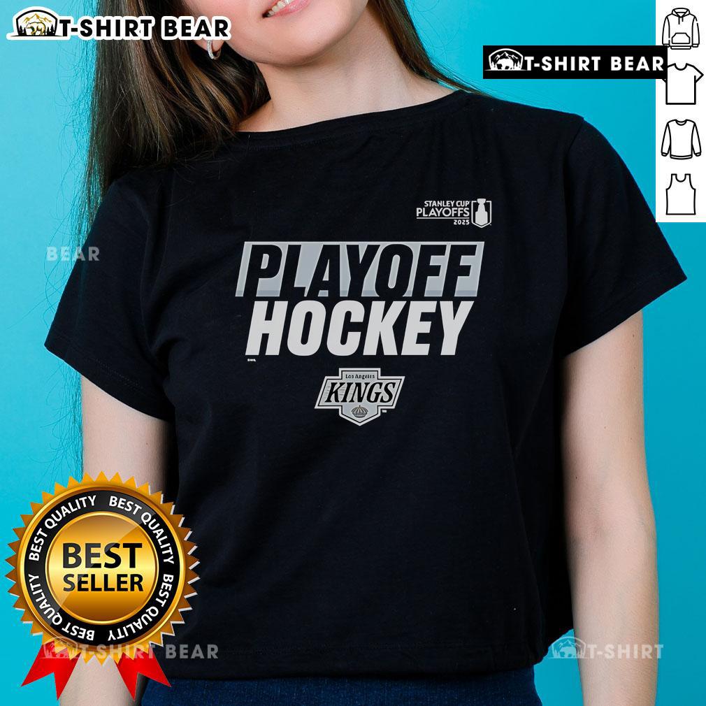 Premium Playoff Hockey Los Angeles Kings 2025 Stanley Cup Playoffs Ladies Tee Premium Los Angeles Kings 2025 Stanley Cup Playoffs ladies tee showcasing team spirit and playoff excitement.