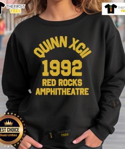 Premium Quinn XCII Red Rocks 2025 collegiate sweatshirt featuring vibrant design and comfortable fit for fans.