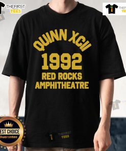 Alt Text: Premium Quinn Xcii Red Rocks 2025 Collegiate T-Shirt featuring vibrant red design, perfect for fans and collectors.