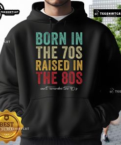 Premium Raised in the 80s Vintage Hoodie in vibrant colors, showcasing retro style and nostalgic fashion trends.