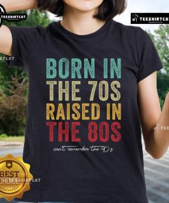 Premium Raised in the 80s Vintage Ladies Tee featuring retro graphics and a stylish fit for nostalgic fashion lovers.