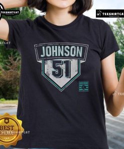 Premium Randy Johnson 51 Ladies Tee featuring a stylish design for baseball fans, perfect for casual wear and sports events.