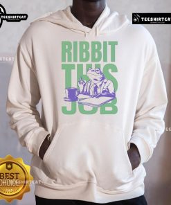 Premium Ribbit This Job Frog Hoodie featuring a playful frog design, perfect for casual wear and frog lovers.