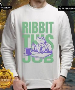 Premium Ribbit This Job Frog Sweatshirt featuring a playful frog graphic and cozy design for casual wear.