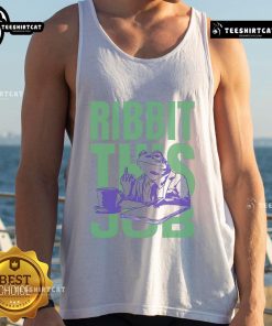 Premium Ribbit This Job Frog Tank Top featuring a playful frog graphic, perfect for casual summer wear.
