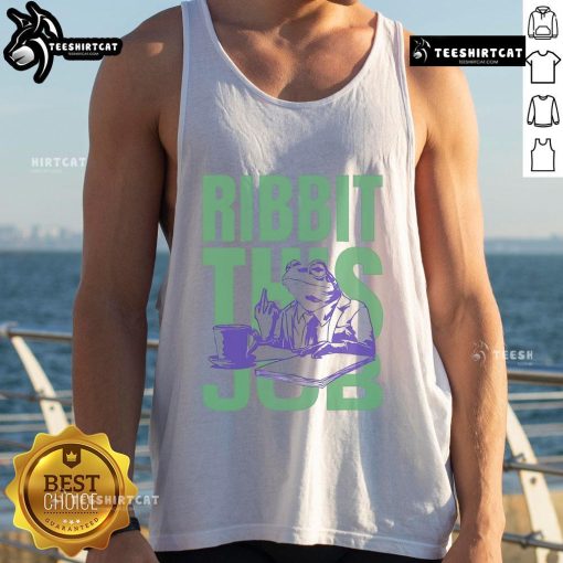 Premium Ribbit This Job Frog Tank Top featuring a playful frog graphic, perfect for casual summer wear.