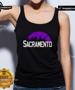 Premium Sacramento Kings cityscape skyline style tank top 2025, featuring vibrant colors and iconic team branding.