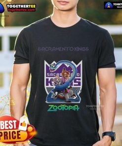 Premium Sacramento Kings Zootopia 2 T-Shirt featuring vibrant graphics, perfect for fans and collectors of NBA apparel.