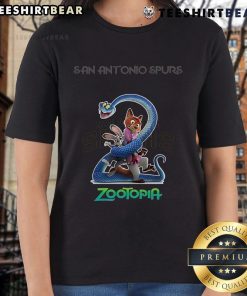 Premium San Antonio Spurs Zootopia 2 ladies tee featuring vibrant graphics and a stylish design for fans.
