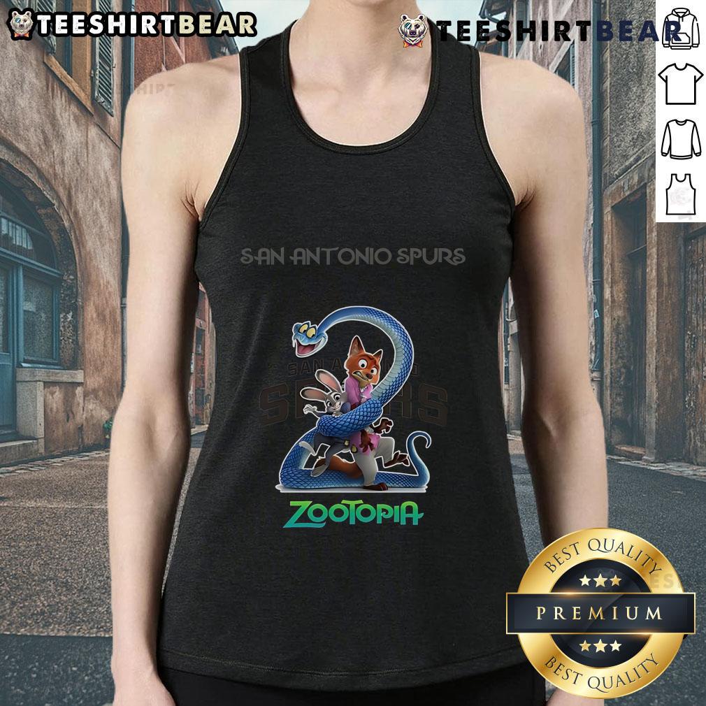 Premium San Antonio Spurs Zootopia 2 Tank Top Alt Text: Premium San Antonio Spurs Zootopia 2 tank top featuring vibrant graphics and comfortable fit for fans.