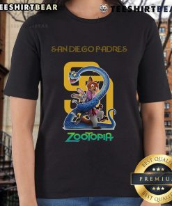 Premium San Diego Padres Zootopia 2 Ladies Tee featuring vibrant graphics, perfect for fans and casual wear.