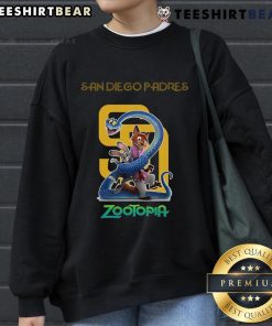 Premium San Diego Padres Zootopia 2 sweatshirt featuring vibrant graphics and a comfortable fit for fans.