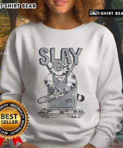 Premium Slay Cat I Hate Mondays Lasagna Sweatshirt featuring a playful cat graphic and cozy design for casual wear.