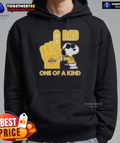 Alt Text: Unique Premium Snoopy Los Angeles Lakers hoodie for dad, featuring vibrant Lakers colors and iconic Snoopy design.