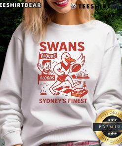 Premium Swans Sydney's Finest Cartoon Sweatshirt featuring vibrant swan graphics and a comfortable fit.