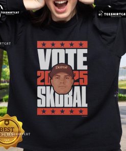 Premium Tarik Skubal 2025 Vote Sweatshirt in black, featuring bold graphics for baseball fans and stylish political support.