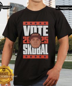 Premium Tarik Skubal 2025 Vote T-Shirt featuring bold graphics and vibrant colors, perfect for baseball fans and supporters.