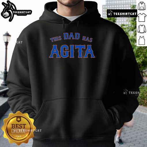 Alt Text: Premium 'This Dad Has Agita' Hoodie in comfortable fabric, perfect for stylish dads who appreciate humor and comfort.