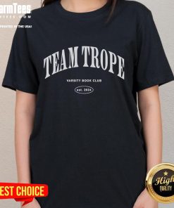 Premium Trope Book Team Varsity Book Club Tee for Ladies, established 2024, featuring stylish design and comfortable fit.