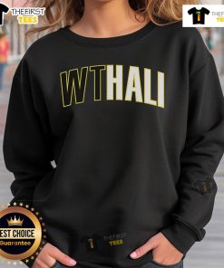 Alt Text: Premium Tyrese Haliburton Indiana Pacers Wthali Text Sweatshirt in blue, featuring a stylish graphic design and comfortable fit.